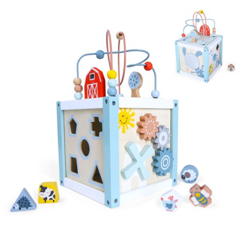 Fa tevékenység kocka szortírozó blokkokkal Ecotoys - játék, tanulás, fejlesztés, gyermek, színes, kreatív, design