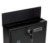 Fekete acél postaláda zárral - modern levelesláda - acél levélláda - biztonságos postaláda