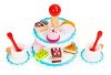 Fa torta készlet Ecotoys - gyerek játékfa torta, fa játék konyha, tortaformák, fa játék élelmiszerek, szerepjáték