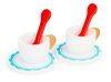 Fa torta készlet Ecotoys - gyerek játékfa torta, fa játék konyha, tortaformák, fa játék élelmiszerek, szerepjáték