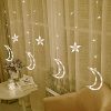 Holdfény, csillagok, karácsonyi fények, függöny, 96LED fényfüzér