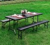 Kerti lakoma catering asztal összecsukható 180cm rattan