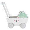 Fa babakocsi járóka ECOTOYS - babakocsi, járóka, fa játék, minőségi, környezetbarát, gyermek játék, kreatív