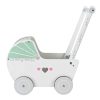 Fa babakocsi járóka ECOTOYS - babakocsi, járóka, fa játék, minőségi, környezetbarát, gyermek játék, kreatív