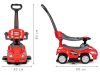 3 az 1-ben Deluxe járgány, tolókocsi fogantyúval és zenepanellel – piros