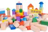 Fa építőkockák gyerekeknek, 100 darab, válogató vödör, ECOTOYS