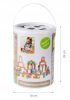 Fa építőkockák 100 darabos vödör + válogató Ecotoys