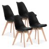 4 darabos nappali-étkező szék szett párnával, eco-bőr, ModernHome