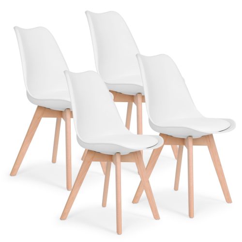4 darabos étkező- és nappali szék szett párnával, eco-bőr, ModernHome