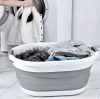 Összecsukható szilikon ruhakosár fehér-szürke 20 l ModernHome