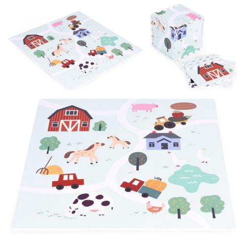 Nagy EVA habszőnyeg gyerekeknek, farma, 90,5x90,5 cm, 21 db, ECOTOYS
