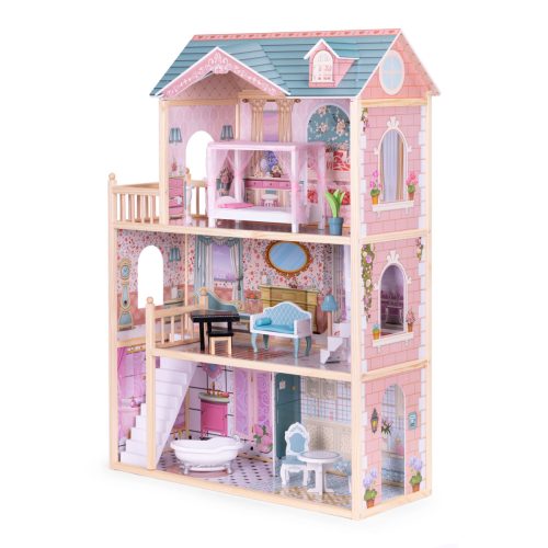 Nagy fa babaház, 3 emelet, 11 bútor, ECOTOYS