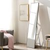 Nagy állótükör 159 cm, alumínium, fekete keret, ModernHome
