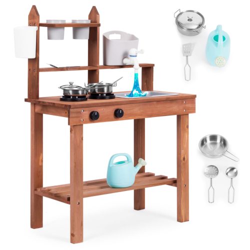 Gyerek kültéri sárkonyha fenyőfából ECOTOYS