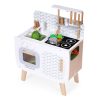 Gyerek fa konyha retro sütővel, főzőlapokkal, mosogatóval és kiegészítőkkel – ECOTOYS