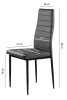 4 darabos szék szett nappaliba és étkezőbe, ökobőrrel, ergonomikus háttámlával, szürke