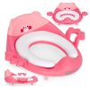 Gyerek vécéülőke fogantyúval, puha párnával, rózsaszín, ECOTOYS
