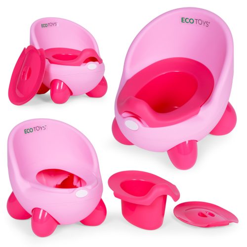 Gyerek bili levehető betéttel, csúszásgátlós lábakkal, rózsaszín, ECOTOYS