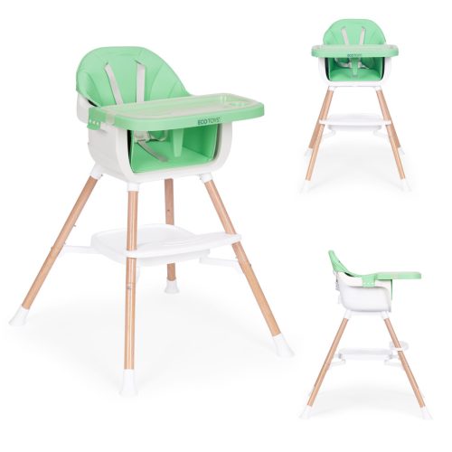 Gyerek etetőszék 2 az 1-ben, zöld, ECOTOYS