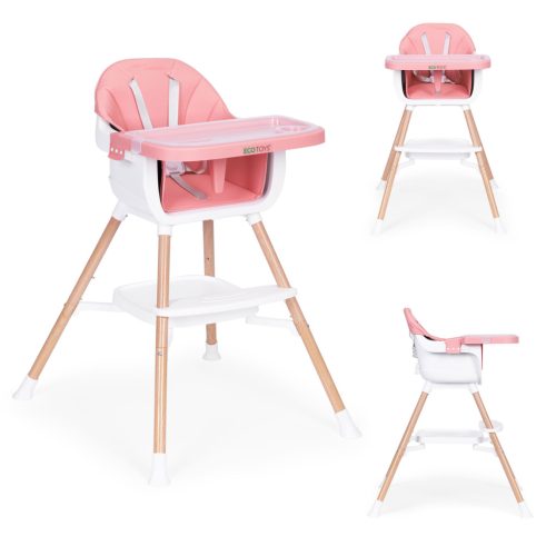 Gyerek etetőszék 2 az 1-ben, rózsaszín, ECOTOYS