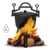 Öntöttvas álló bogrács 5L, vadászlábas, tűzrakó grill, MultiGarden