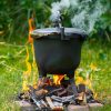 Öntöttvas álló bogrács 5L, vadászlábas, tűzrakó grill, MultiGarden