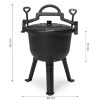 Öntöttvas álló bogrács 5L, vadászlábas, tűzrakó grill, MultiGarden