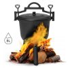 Öntöttvas álló bogrács 8L, vadászlábas, tűzrakó grill, MultiGarden