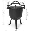 Öntöttvas álló bogrács 8L, vadászlábas, tűzrakó grill, MultiGarden