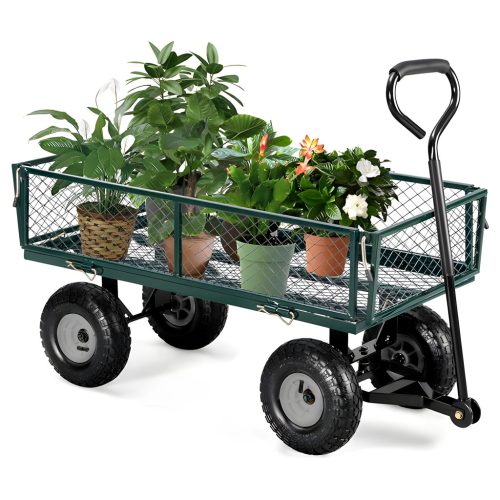 Kerti szállítókocsi, 200 kg, nyitható oldalpanelek, nagy felfújható kerekek, MultiGarden
