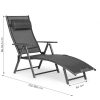 Összecsukható kerti és strand nyugágy, állítható háttámlával, acélvázzal, szürke – MultiGarden