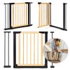 Biztonsági kapu lépcsőkhöz és ajtókhoz, 74-100 cm, fém és fa, bővíthető, ECOTOYS