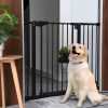 Biztonsági kapu lépcsőkhöz és ajtókhoz, 74–105 cm, acél, bővíthető, fekete, ECOTOYS