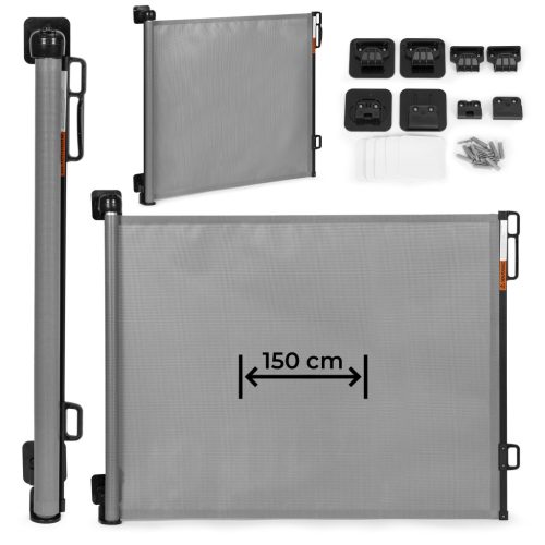 Biztonsági kapugát henger, 150 cm, lépcsőkhöz és ajtókhoz, szürke, ECOTOYS