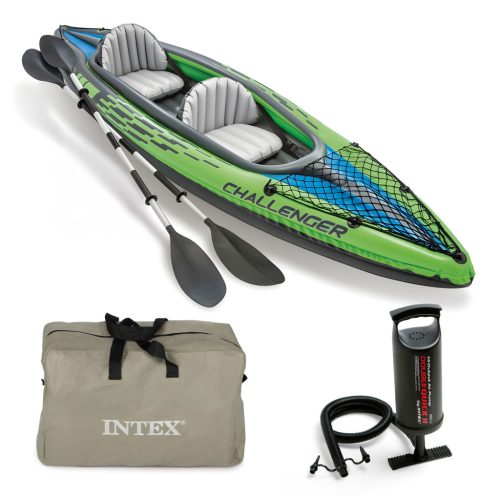 Challenger K2 felfújható kajak 2 személyre, evezőkkel, pumpával, huzattal – INTEX 68306