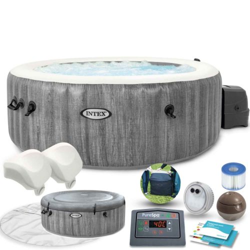 Felfújható jacuzzi hidromasszázzsal, 4 személyes, 196x71 cm, WIFI, prémium kiegészítőkkel – Intex 28440