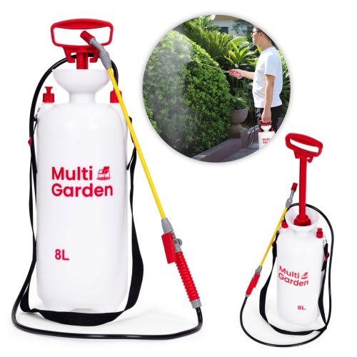 Kézi nyomáspermetező 8L, kerti, hosszú szárú, dugattyús pumpával – MultiGarden