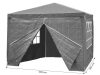 Kerti rendezvénysátor, 3x3 m, 4 oldalfal, szürke, MultiGarden