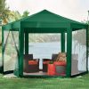Kerti rendezvénysátor szúnyoghálóval, 2x2x2 m, zöld, MultiGarden