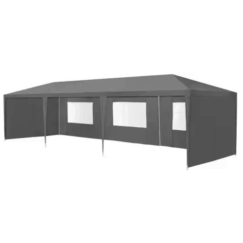Kerti rendezvénysátor, 3x9 m, 8 oldalfal, szürke, MultiGarden