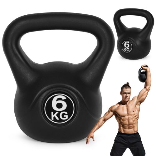 Kettlebell 6 kg edzéshez, súlygolyó, fitnesz súly, ModernHome