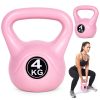 Kettlebell 4 kg edzéshez, súlygolyó, fitnesz, rózsaszín, ModernHome