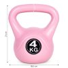 Kettlebell 4 kg edzéshez, súlygolyó, fitnesz, rózsaszín, ModernHome