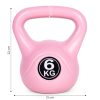 Kettlebell 6 kg edzéshez, súlygolyó, fitnesz, rózsaszín, ModernHome
