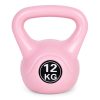 Kettlebell 12 kg edzéshez, súlygolyó, fitnesz, rózsaszín, ModernHome