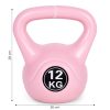 Kettlebell 12 kg edzéshez, súlygolyó, fitnesz, rózsaszín, ModernHome