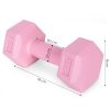 Hatszögletű kézisúlyzó szett 2x1 kg, edzősúlyok, rózsaszín, ModernHome
