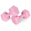 Hatszögletű kézisúlyzó szett 2x2 kg, edzősúlyok, pink, ModernHome