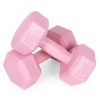Hatszögletű kézisúlyzó szett 2x2 kg, edzősúlyok, pink, ModernHome