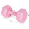Hatszögletű kézisúlyzó szett 2x2 kg, edzősúlyok, pink, ModernHome